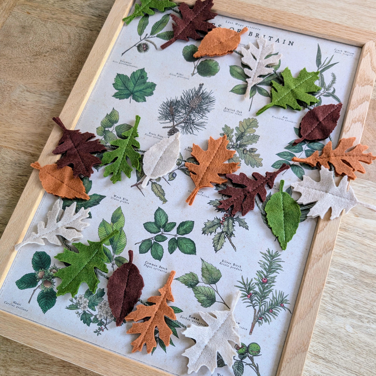 Felt Autumn Leaves Garland - Neutral tones