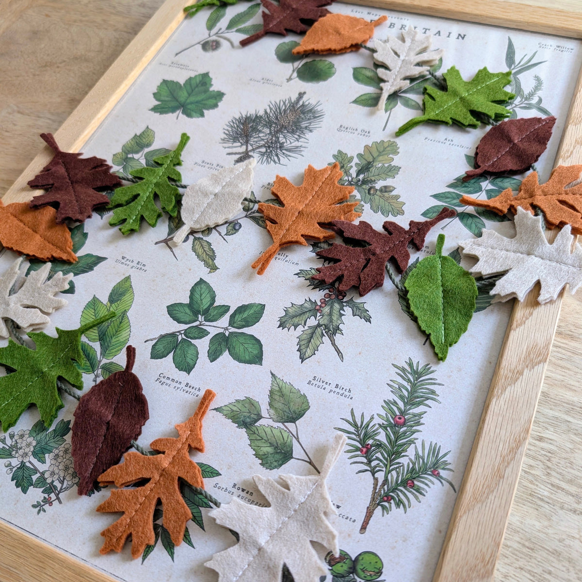 Felt Autumn Leaves Garland - Neutral tones
