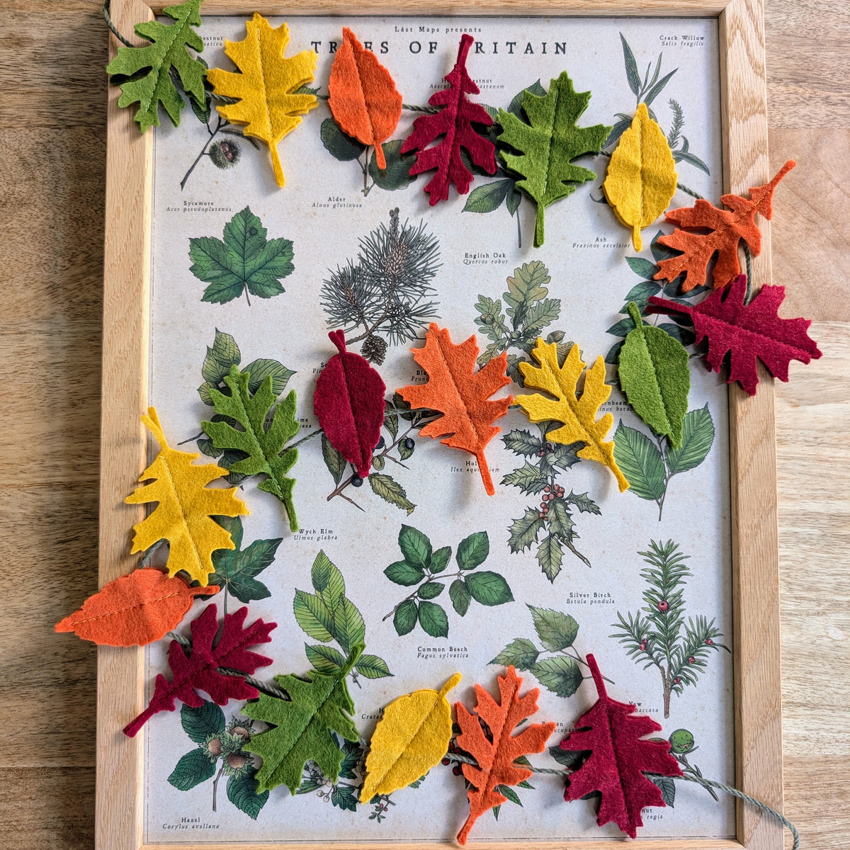 Felt Autumn Leaves Garland - Rich Autumn Tones