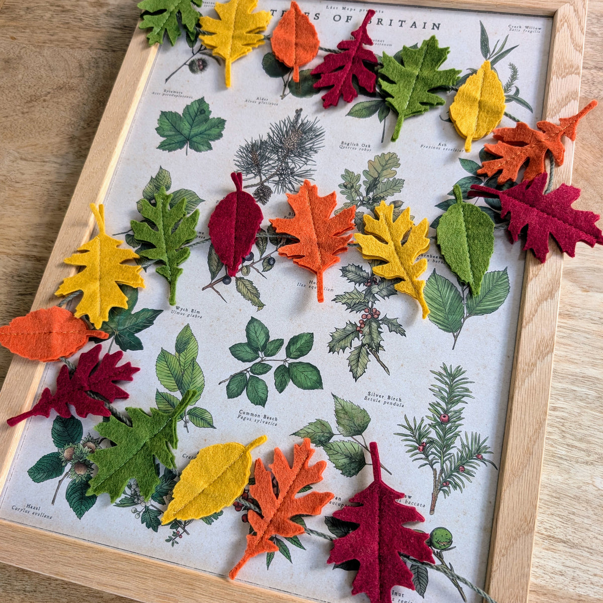 Felt Autumn Leaves Garland - Rich Autumn Tones