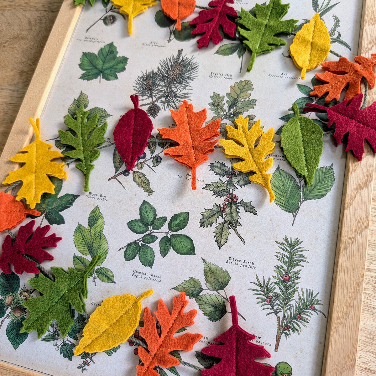 Felt Autumn Leaves Garland - Rich Autumn Tones