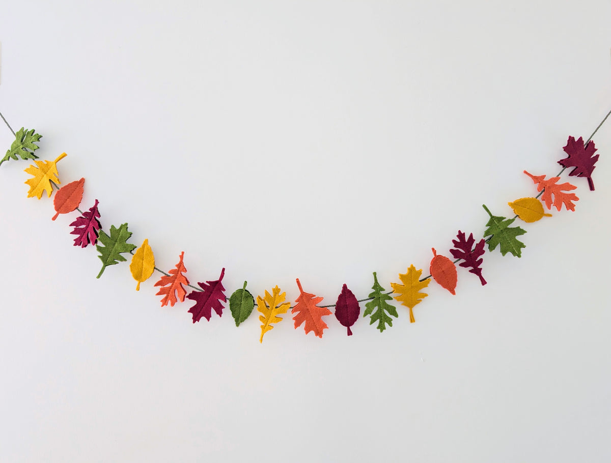 Felt Autumn Leaves Garland - Rich Autumn Tones