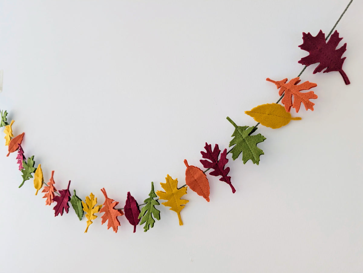 Felt Autumn Leaves Garland - Rich Autumn Tones