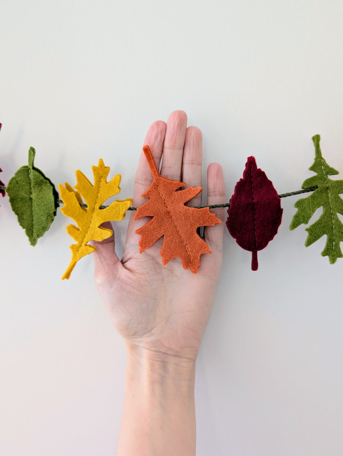 Felt Autumn Leaves Garland - Rich Autumn Tones