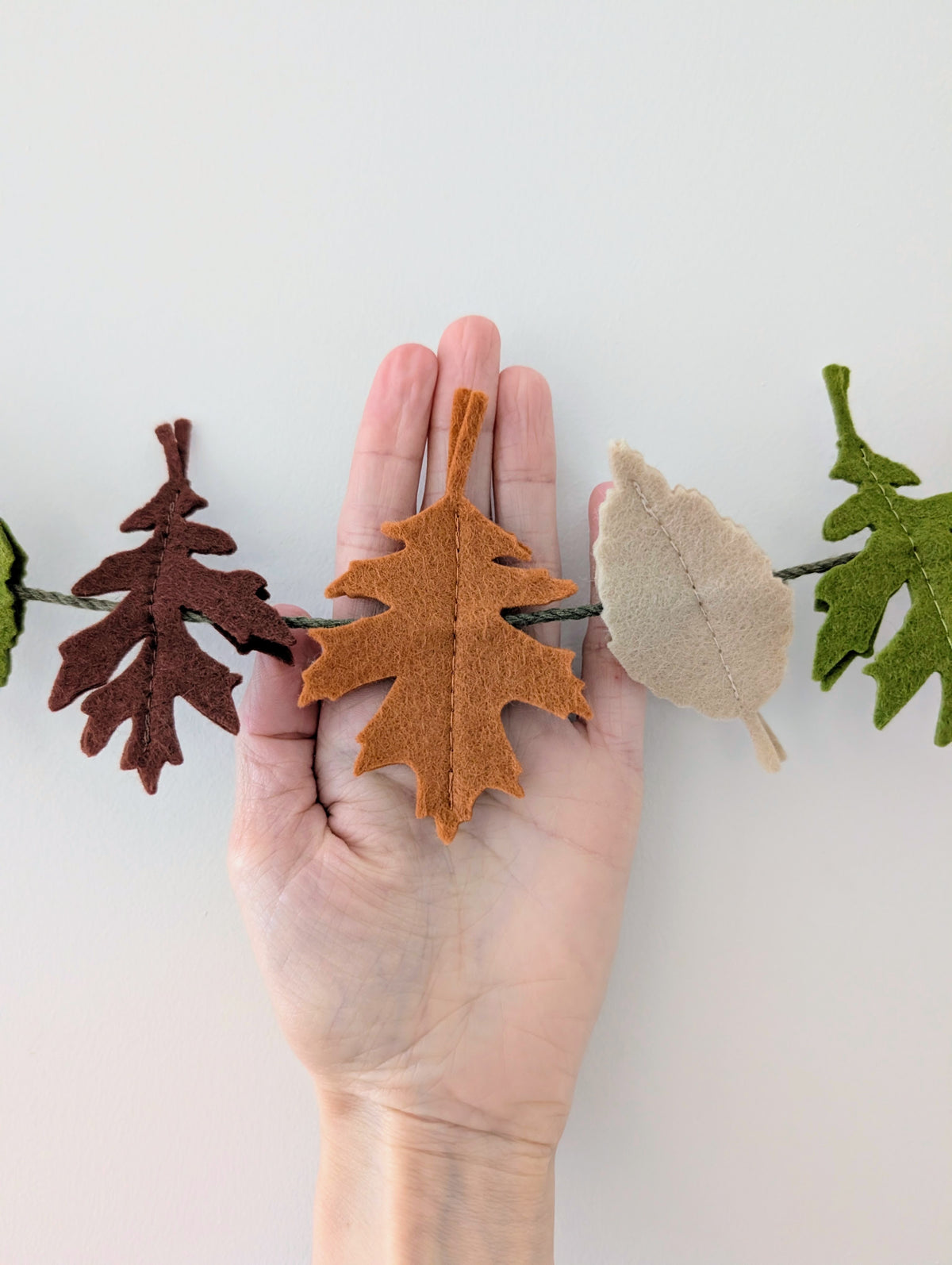 Felt Autumn Leaves Garland - Neutral tones