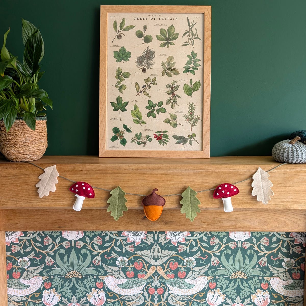 Felt Woodland Garland - Acorn, Toadstool and Leaf bunting