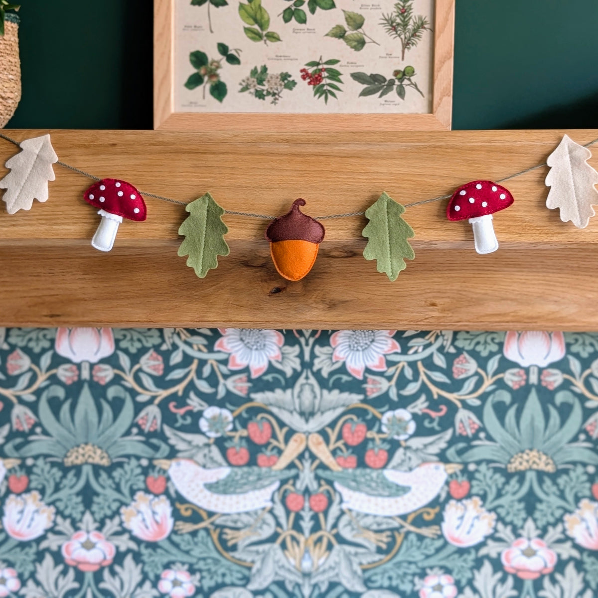 Felt Woodland Garland - Acorn, Toadstool and Leaf bunting