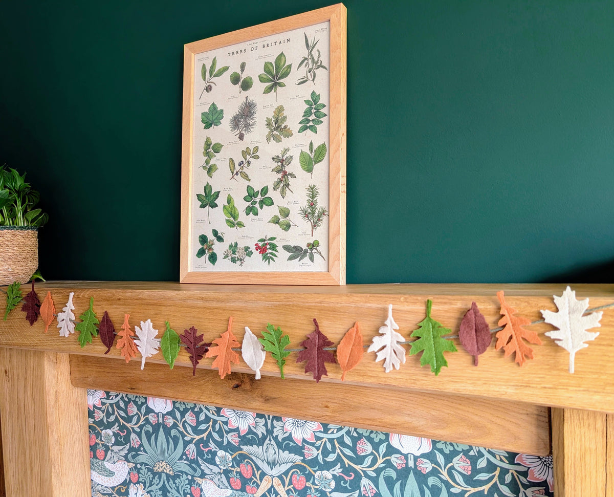 Felt Autumn Leaves Garland - Neutral tones