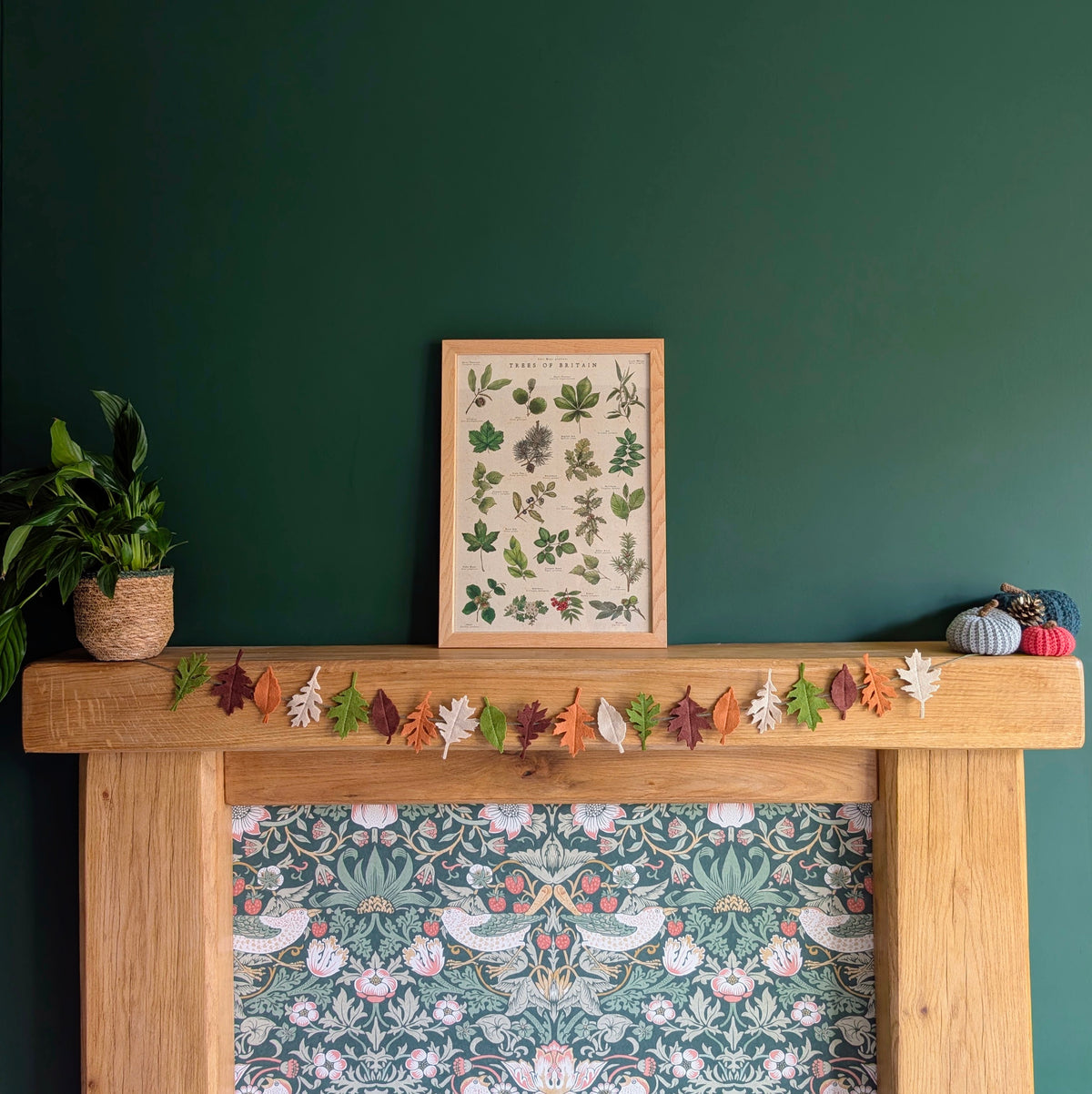Felt Autumn Leaves Garland - Neutral tones