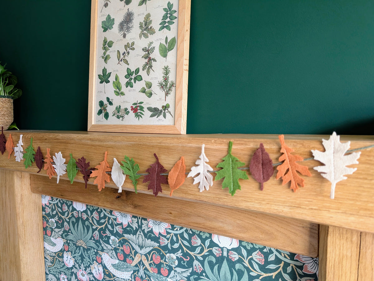 Felt Autumn Leaves Garland - Neutral tones
