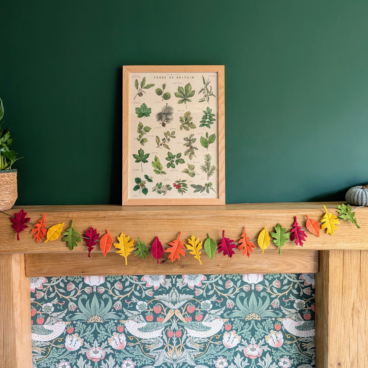 Felt Autumn Leaves Garland - Rich Autumn Tones