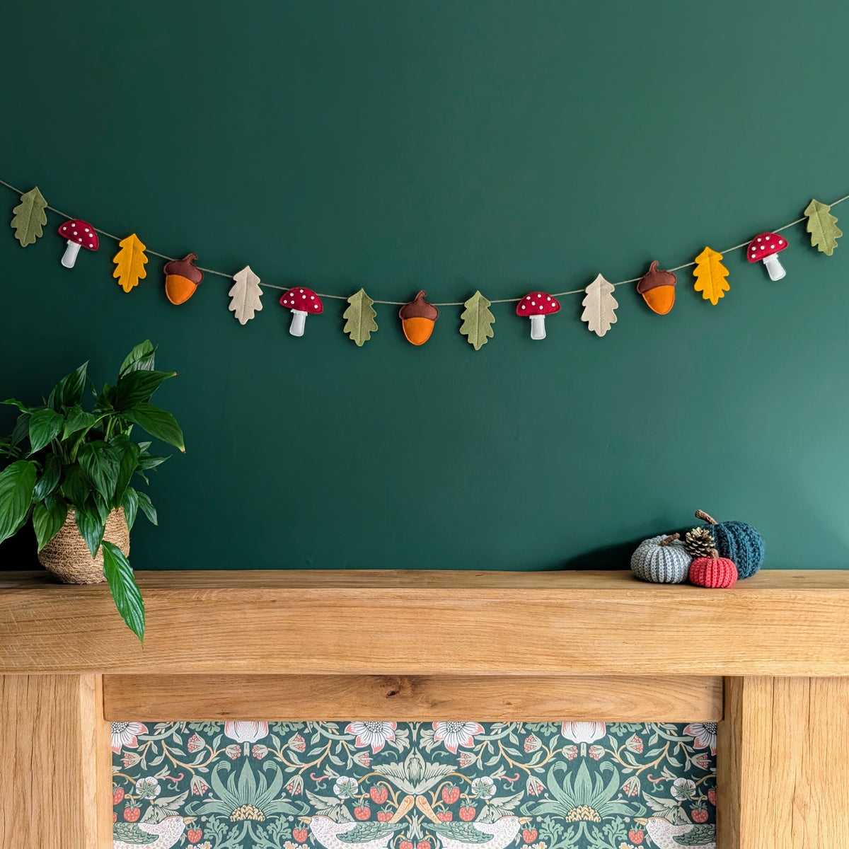 Felt Woodland Garland - Acorn, Toadstool and Leaf bunting