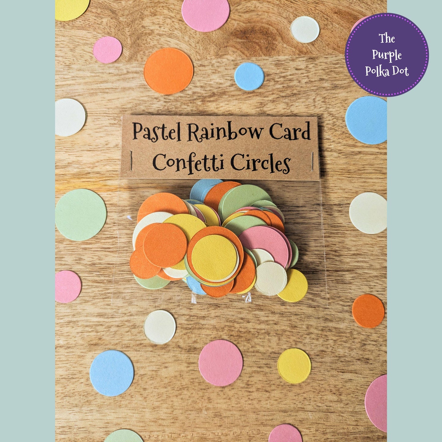Rainbow card circles confetti, pastel party table decorations, die cut circles for craft, reusable party decorations, recycled confetti