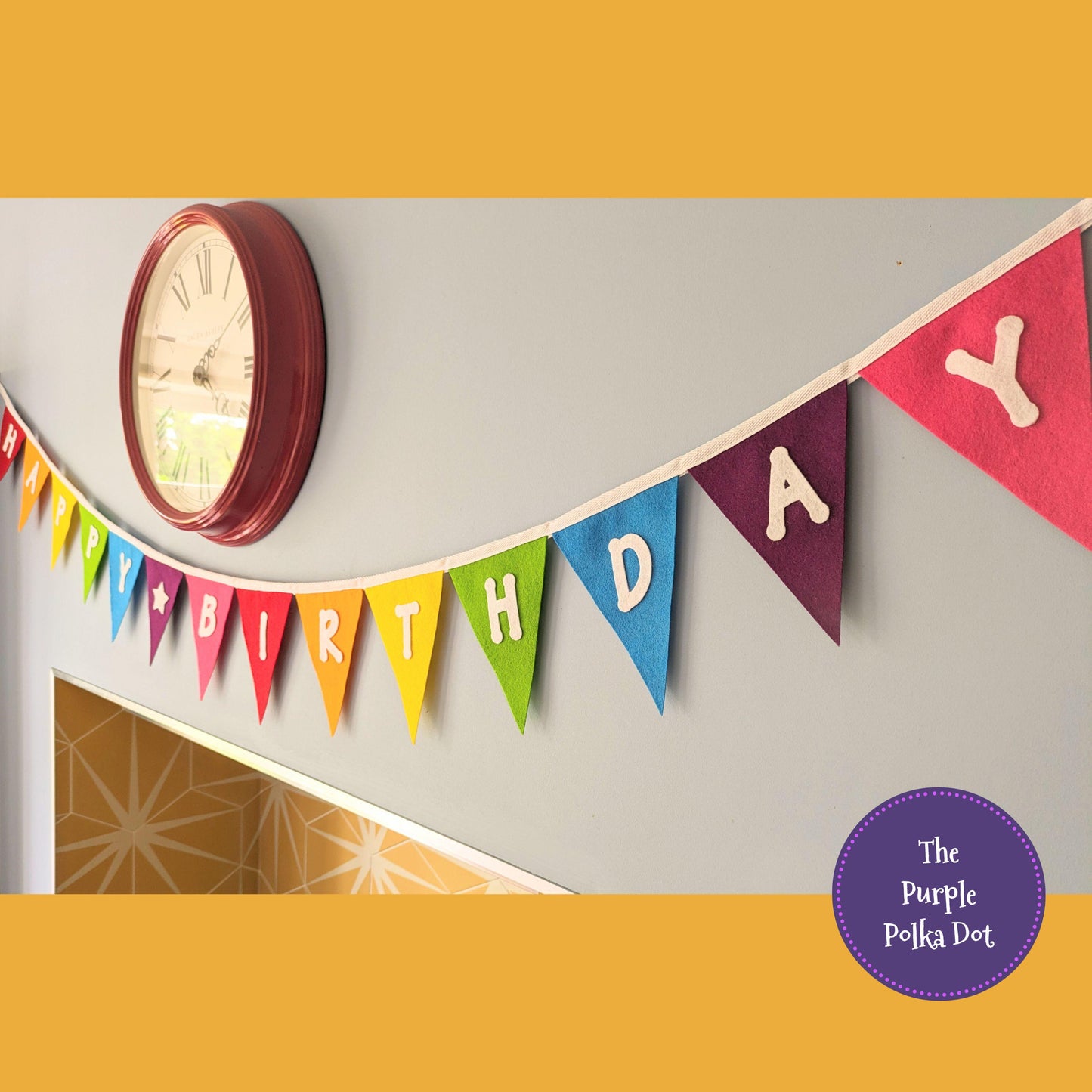 Felt Happy Birthday Bunting Banner Garland Rainbow