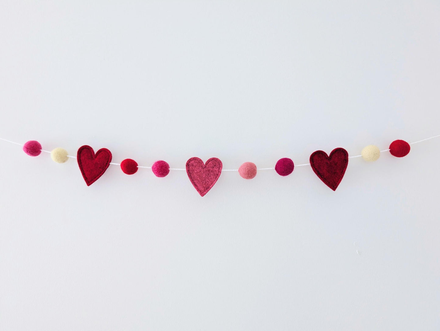 Felt Heart Garland: Valentine's Day Decor, Handmade Bunting