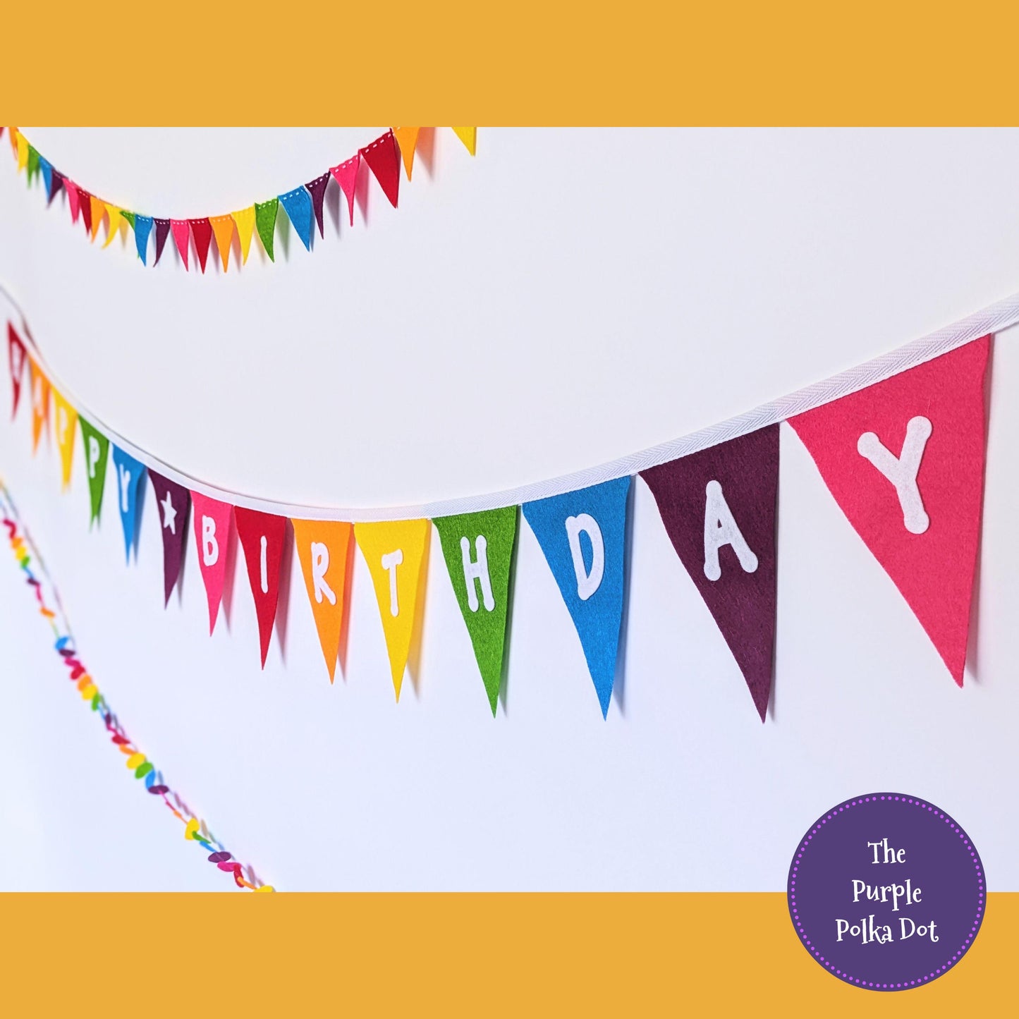 Felt Happy Birthday Bunting Banner Garland Rainbow