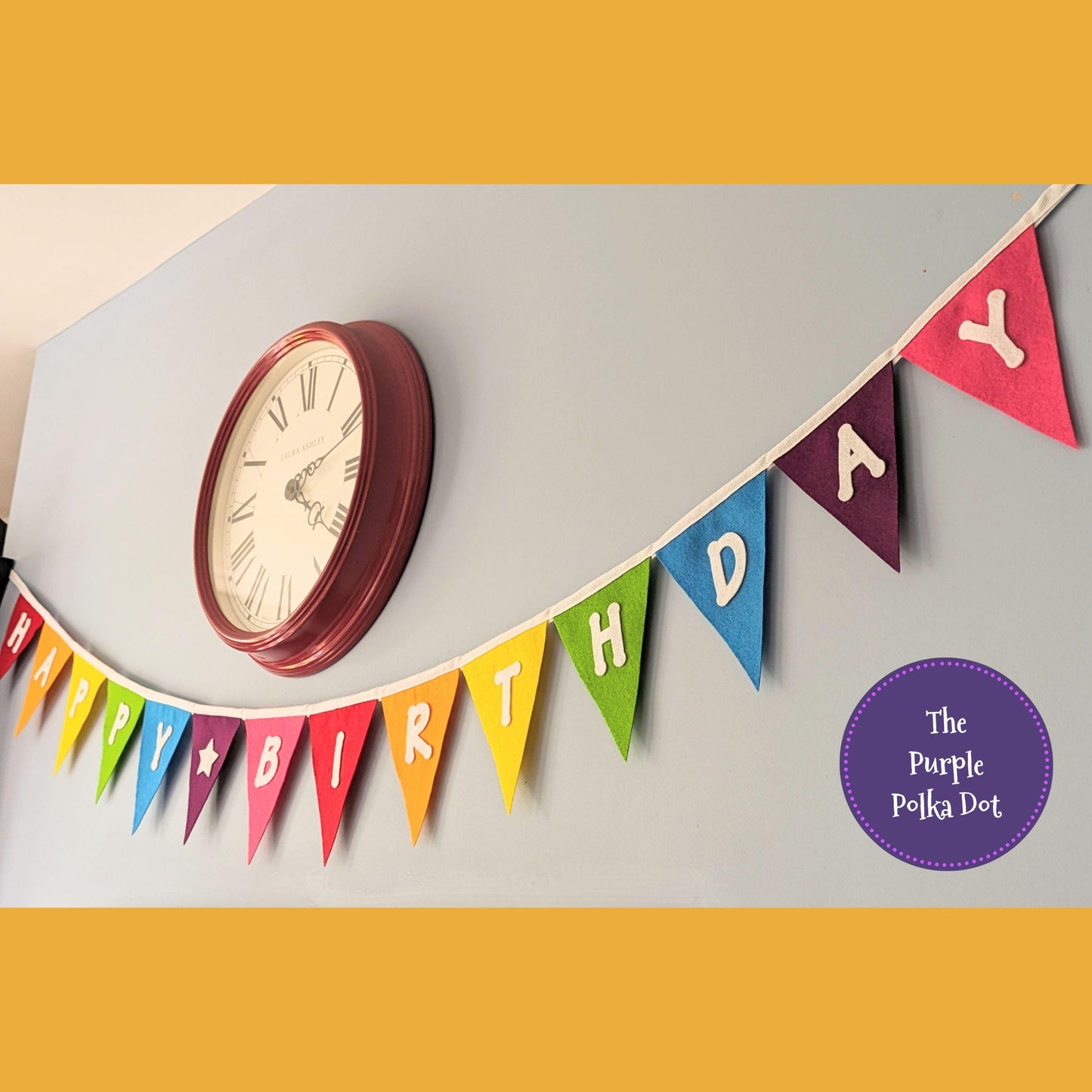 Felt Happy Birthday Bunting Banner Garland Rainbow