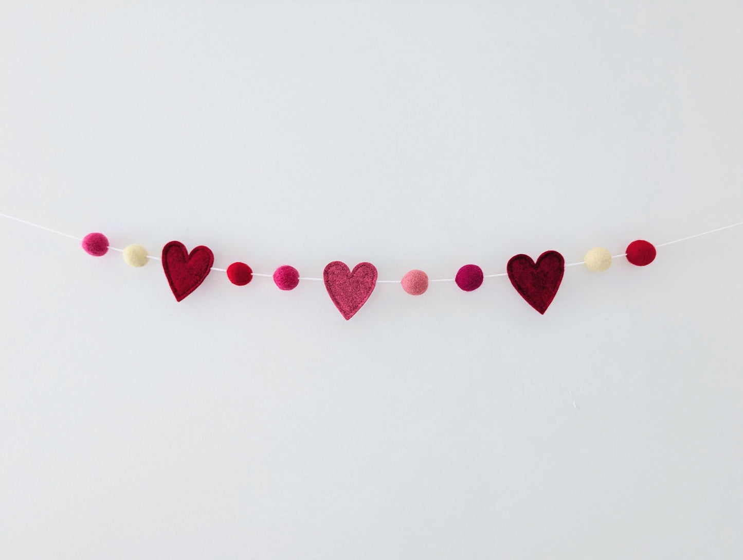 Felt Heart Garland: Valentine's Day Decor, Handmade Bunting
