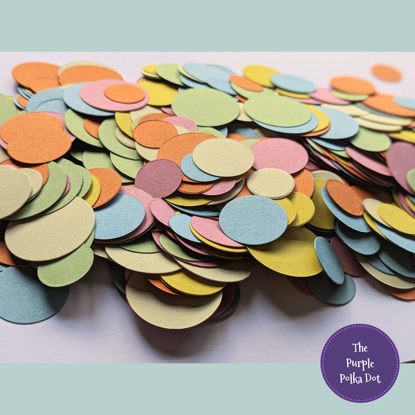 Rainbow card circles confetti, pastel party table decorations, die cut circles for craft, reusable party decorations, recycled confetti