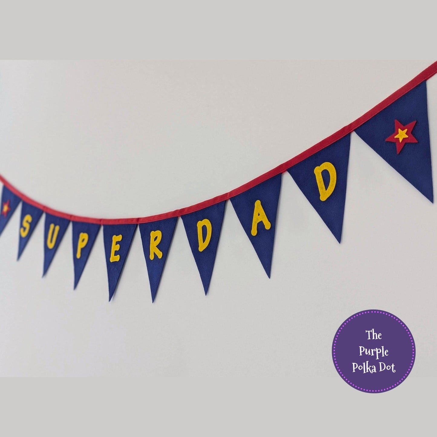 Handmade felt Father's Day bunting, Superdad banner, felt decoration for Dad, Father's Day decor, superhero garland, gift for dad