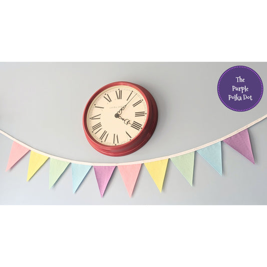 Rainbow pastel felt bunting