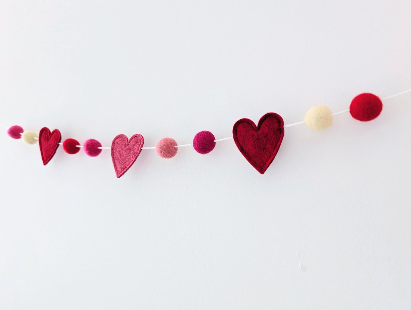 Felt Heart Garland: Valentine's Day Decor, Handmade Bunting