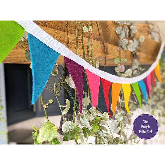 Rainbow felt mini bunting