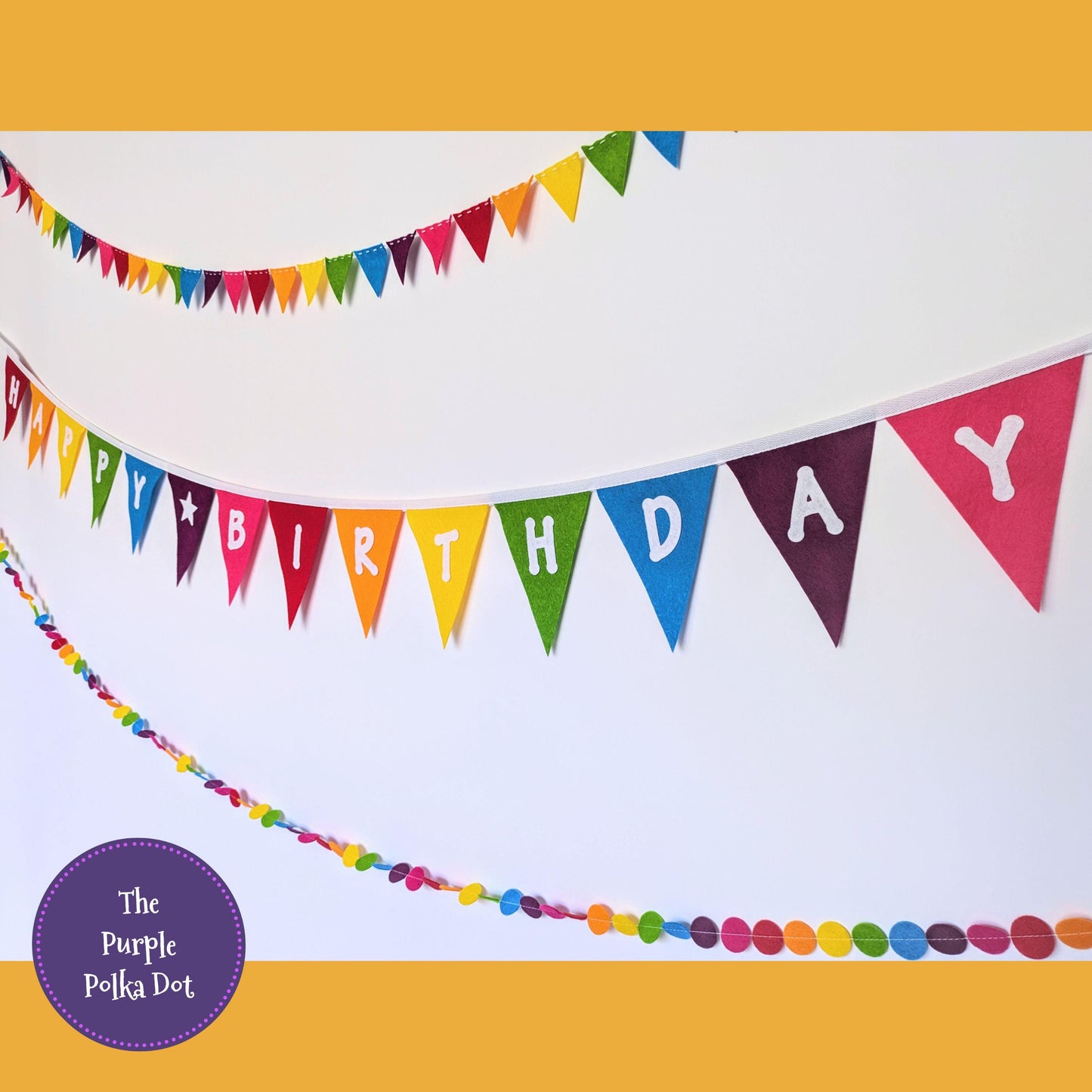 Felt Happy Birthday Bunting Banner Garland Rainbow