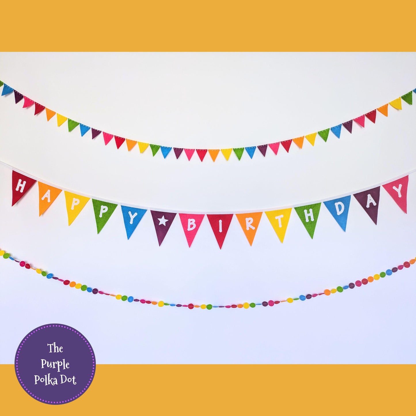 Felt Happy Birthday Bunting Banner Garland Rainbow